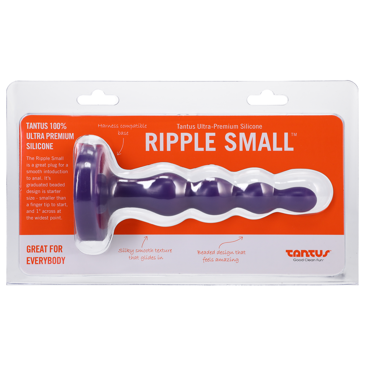 Tantus Ripple Small Silicone Butt Plug Amethyst