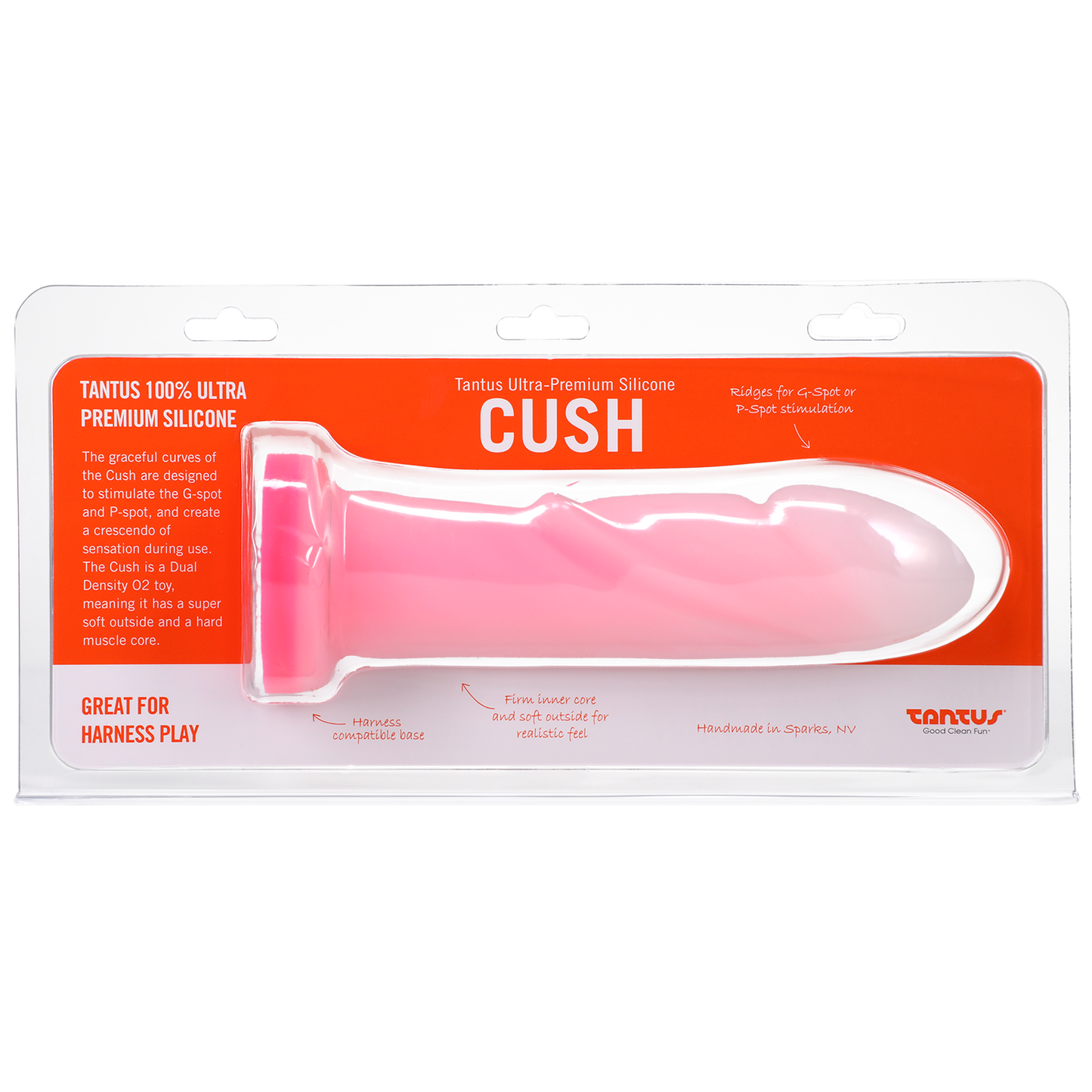 Tantus Cush O2 Dual Density Dildo - Rose Quartz