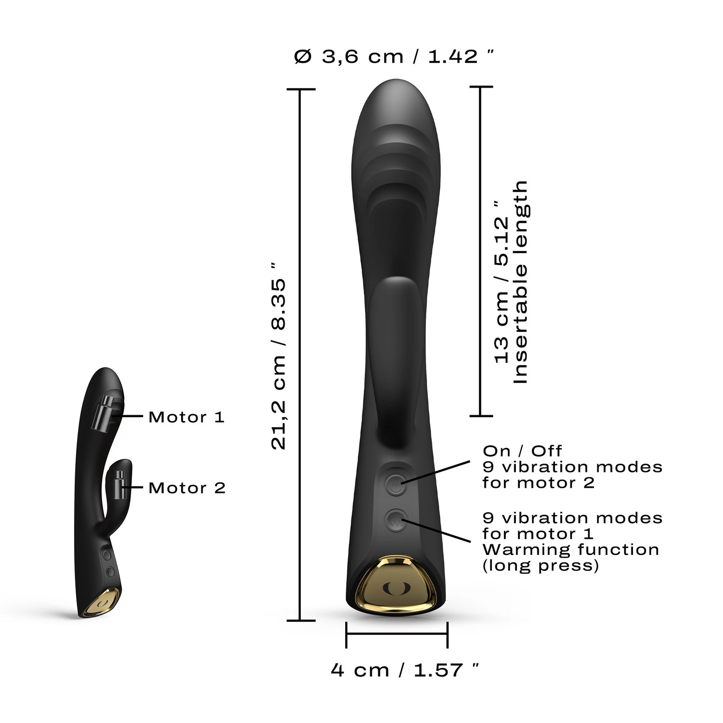 Dorcel Flexi Rabbit Warming Vibrator Black