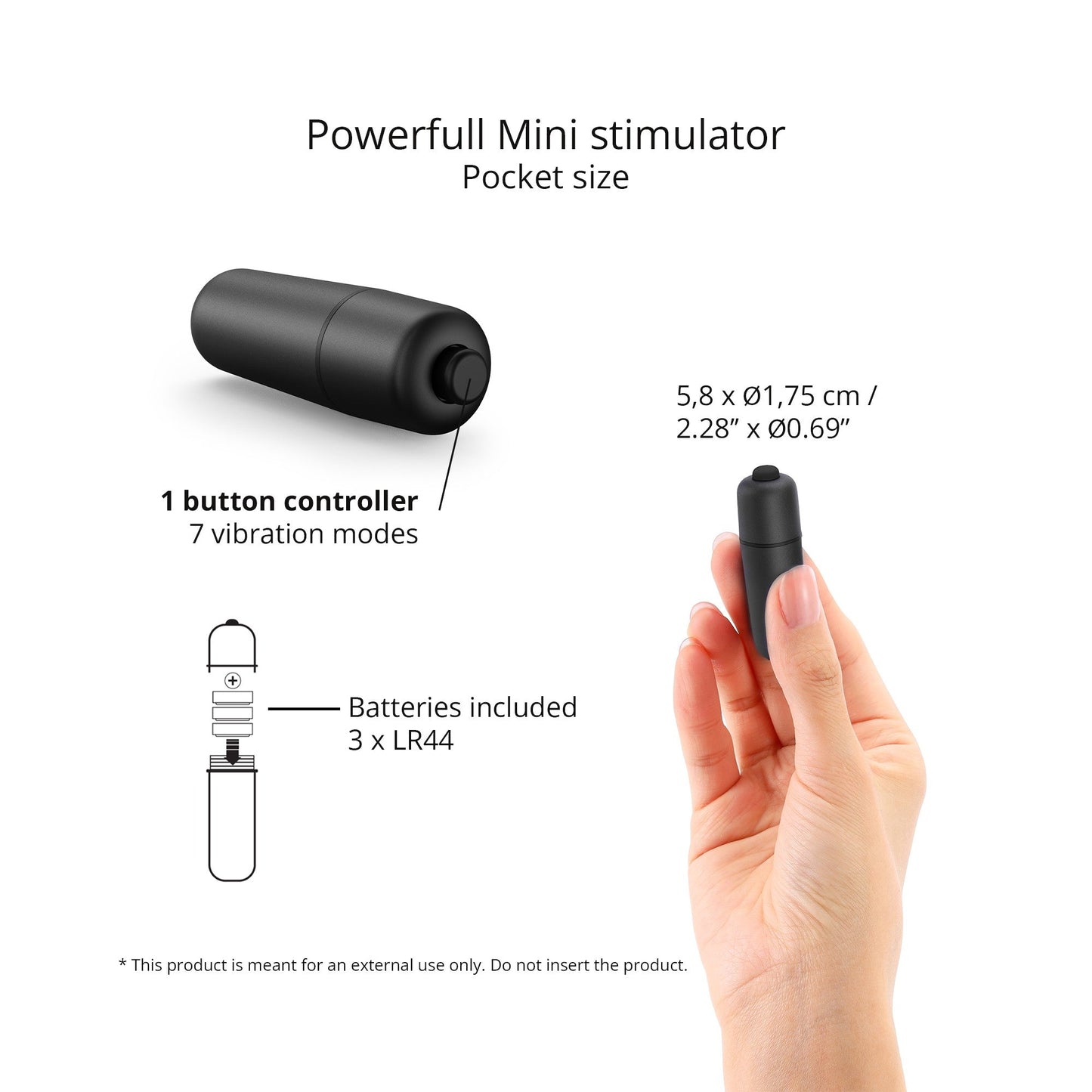 Love to Love Waouhhh Bullet Vibrator - BLACK ONYX
