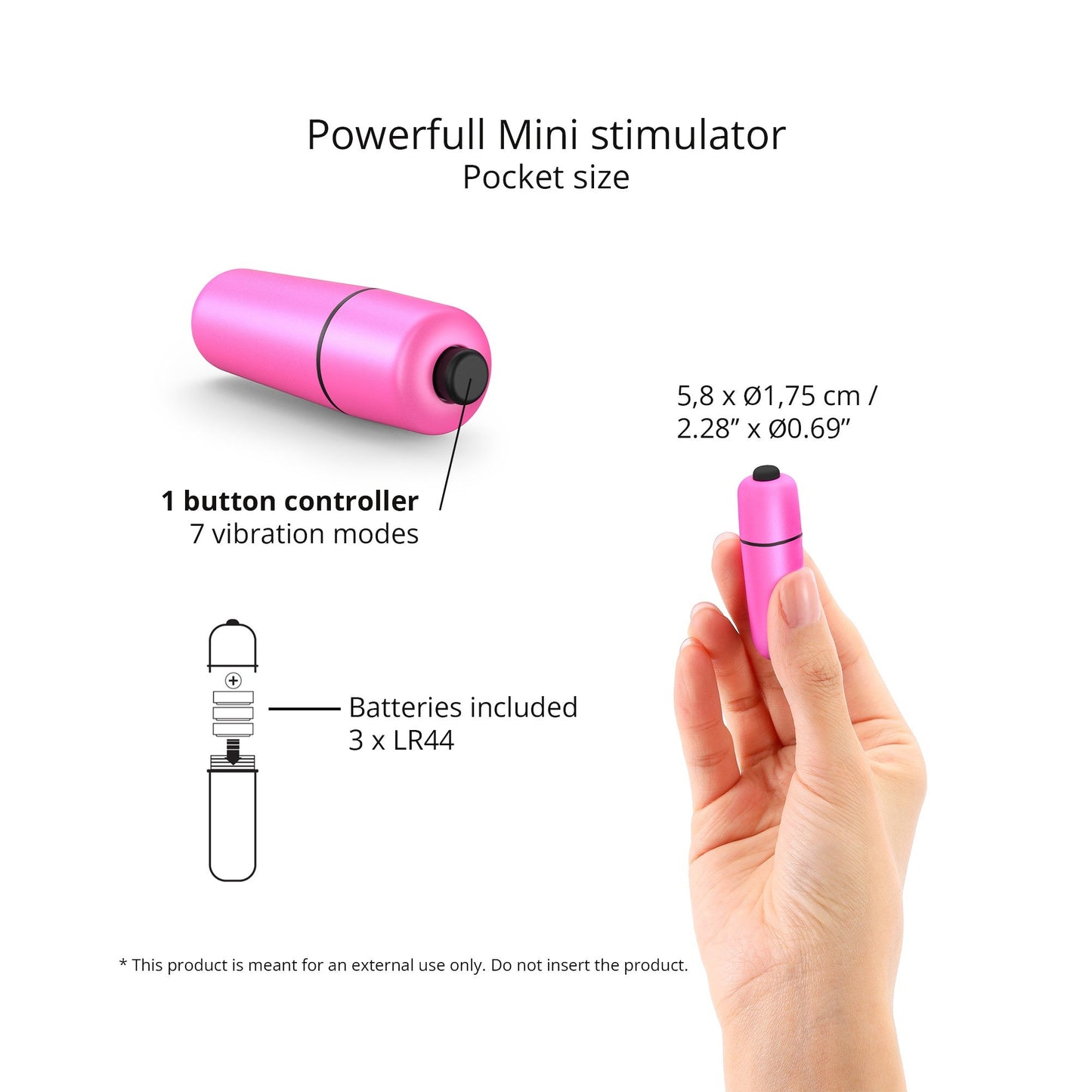 Love to Love Waouhhh Bullet Vibrator - DANGER PINK