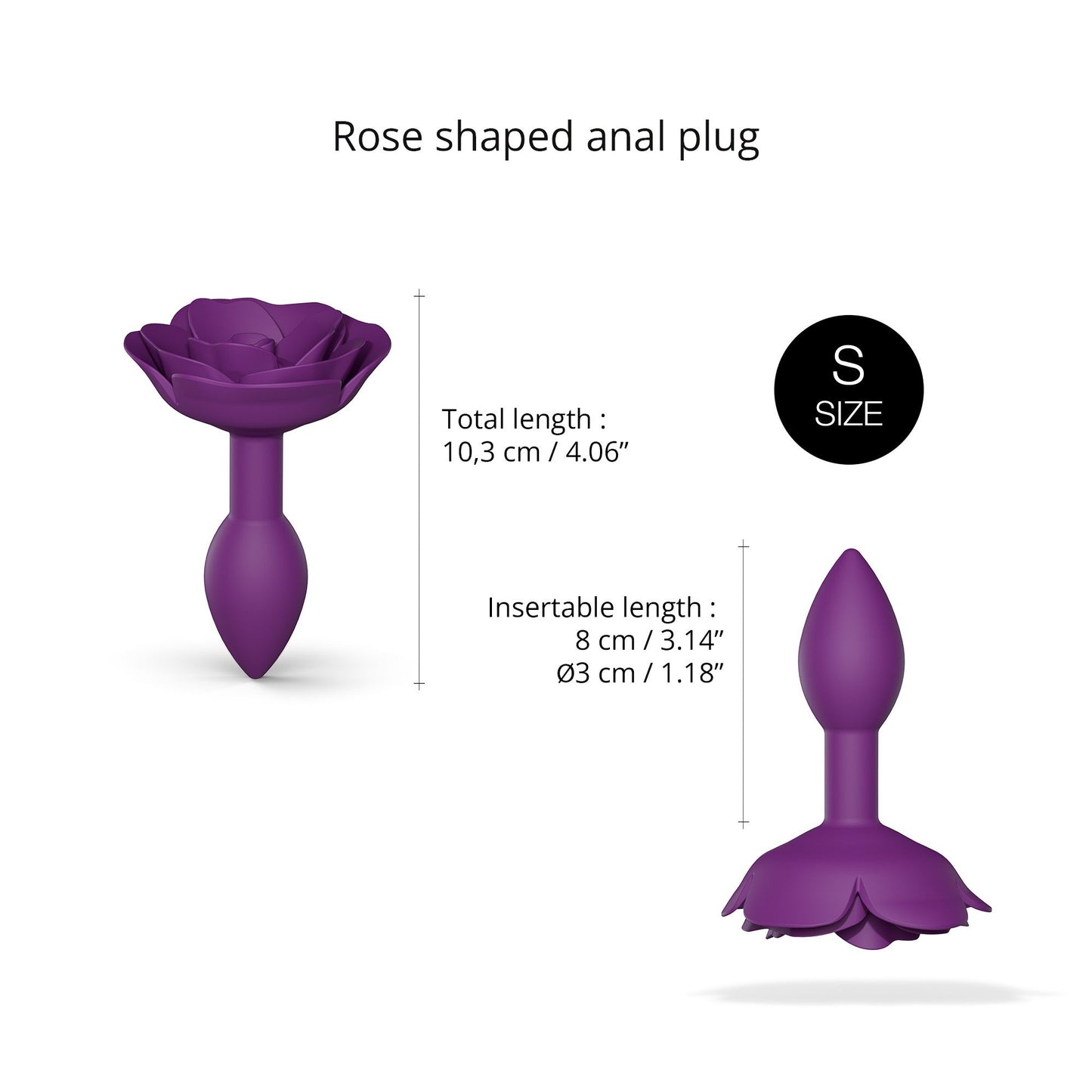 Love To Love Open Roses Anal Plug Small - Purple rain