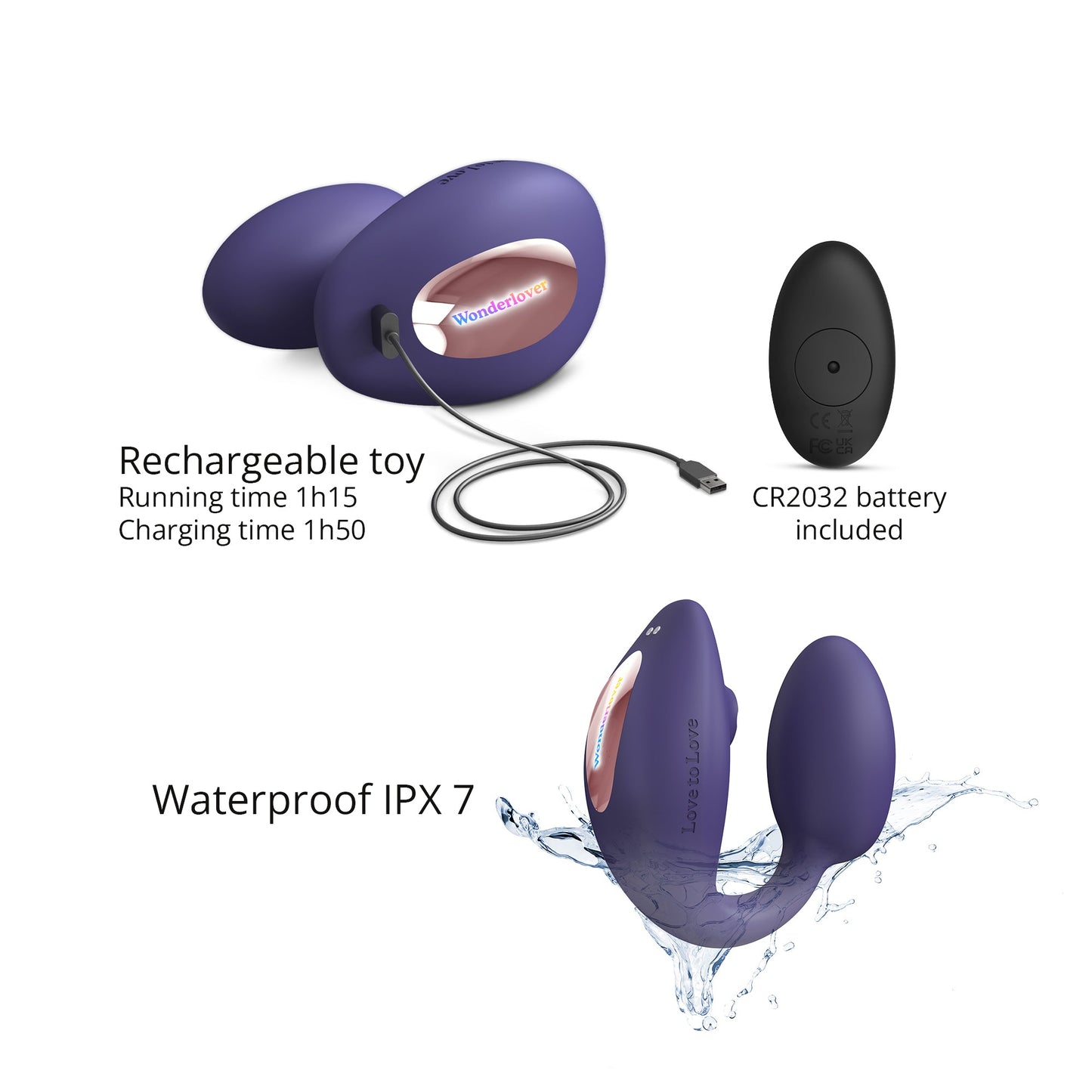 Love To Love WonderLover Clitoral and G-Spot Vibrator - Midnight Indigo