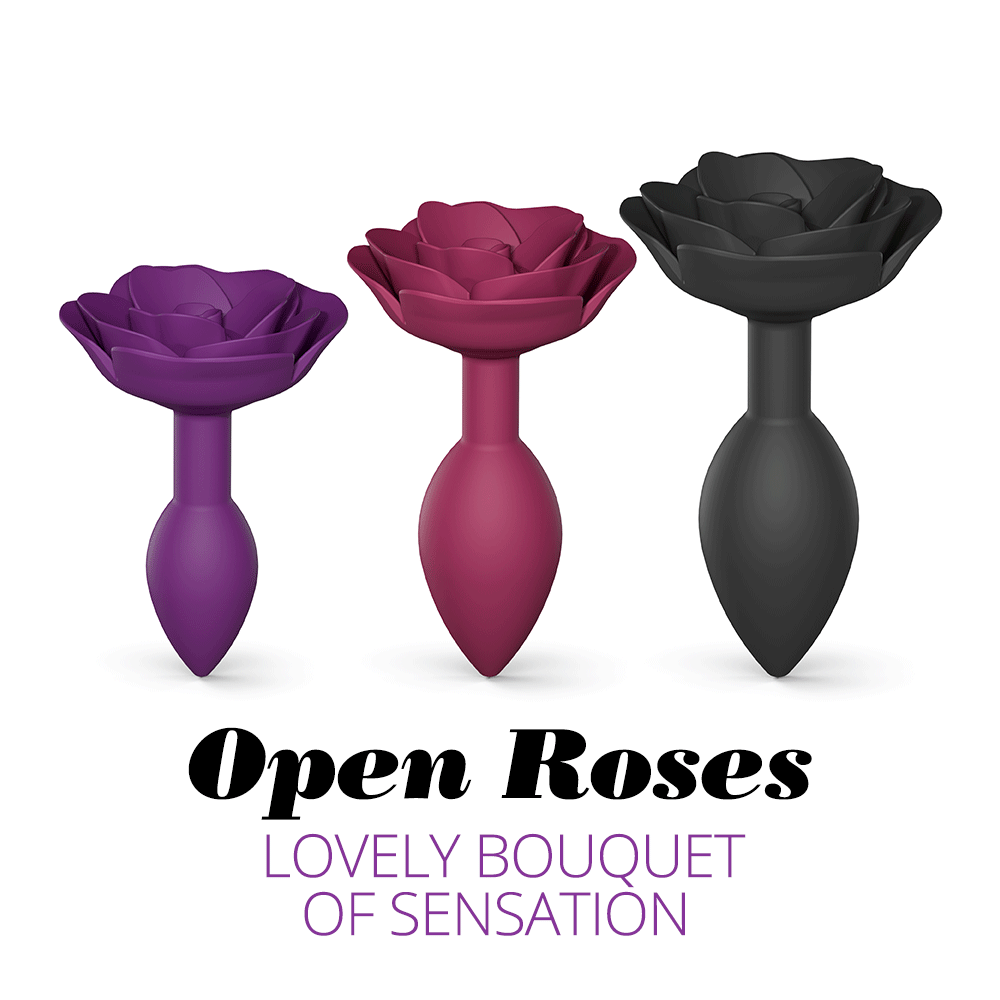 Love To Love Open Roses Anal Plug Medium - Plum Star