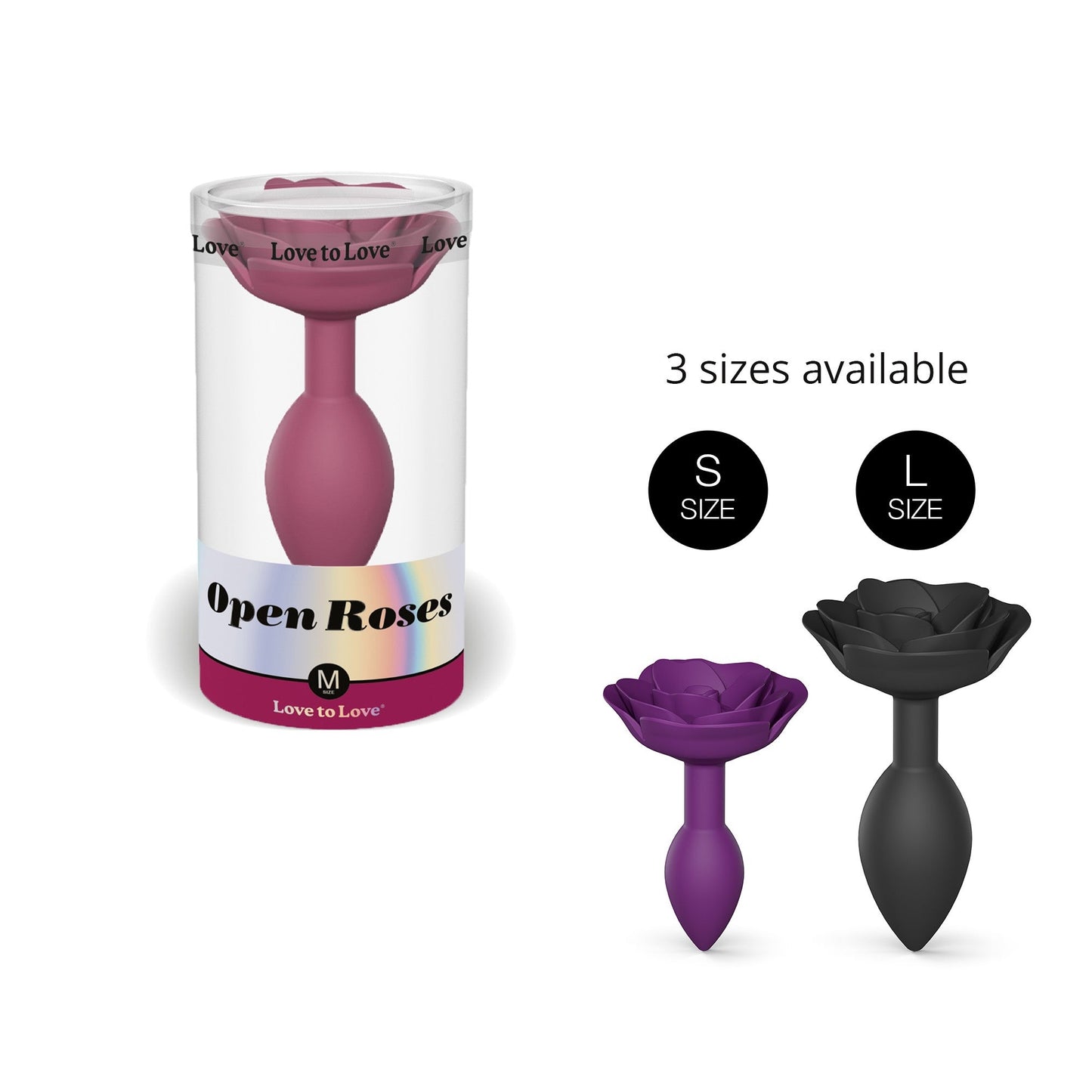 Love To Love Open Roses Anal Plug Medium - Plum Star