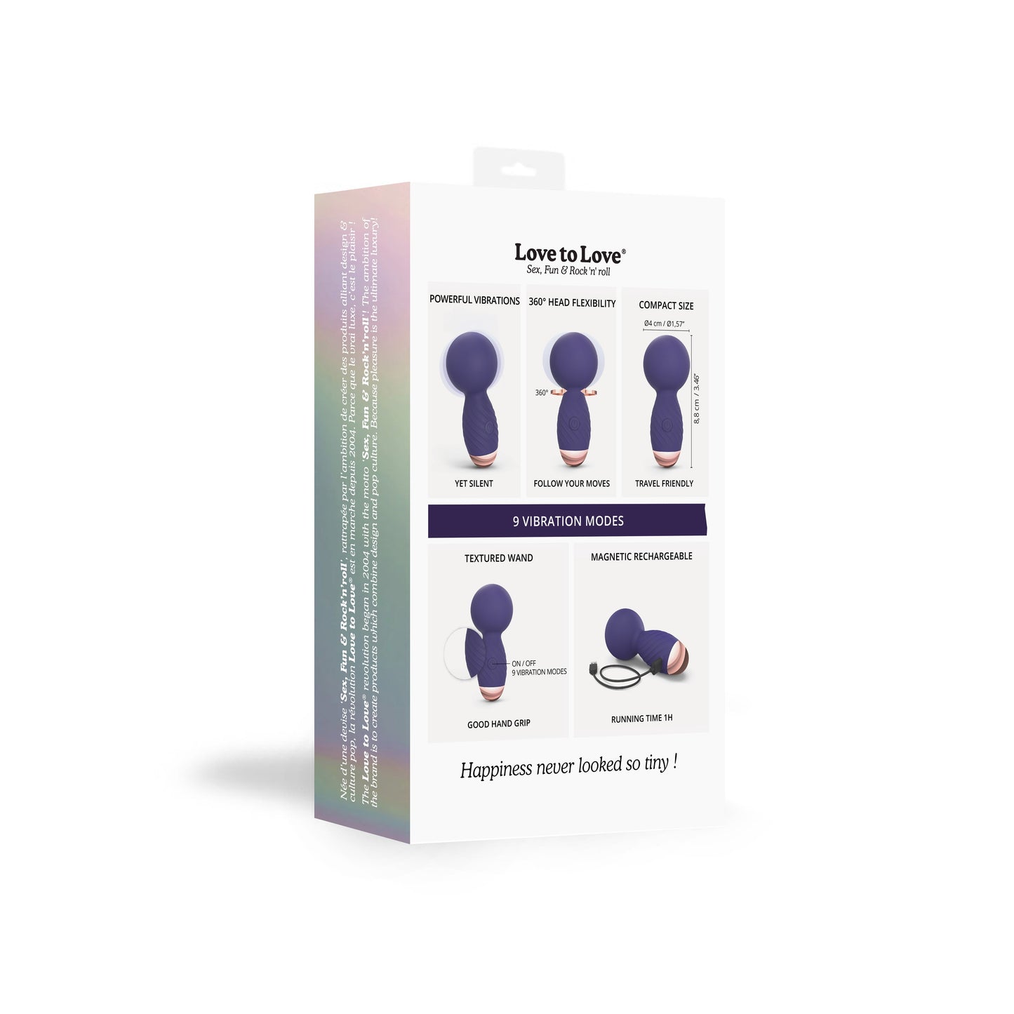 Love to Love Itsy Bitsy Mini Wand Vibrator - Midnight Indigo