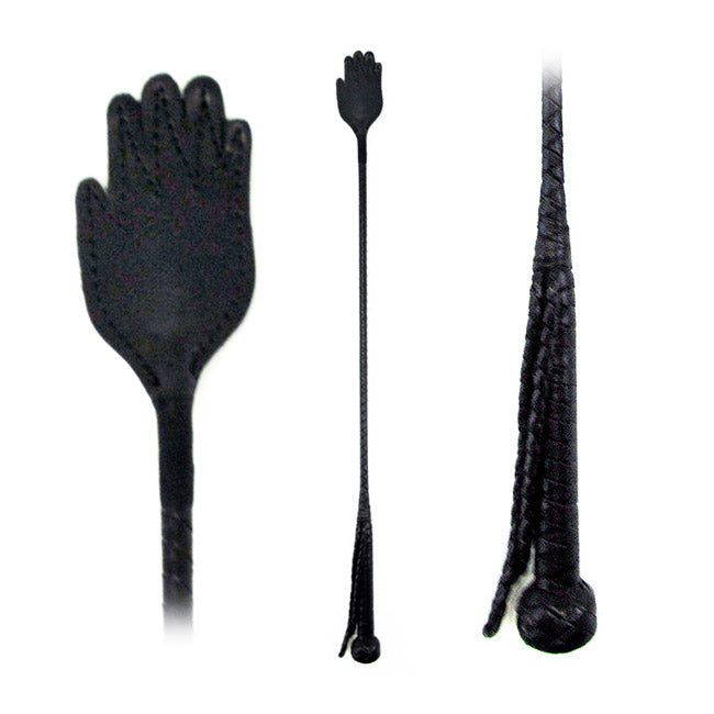 Fetissimo Riding Crop Leather Hand Slap 26in