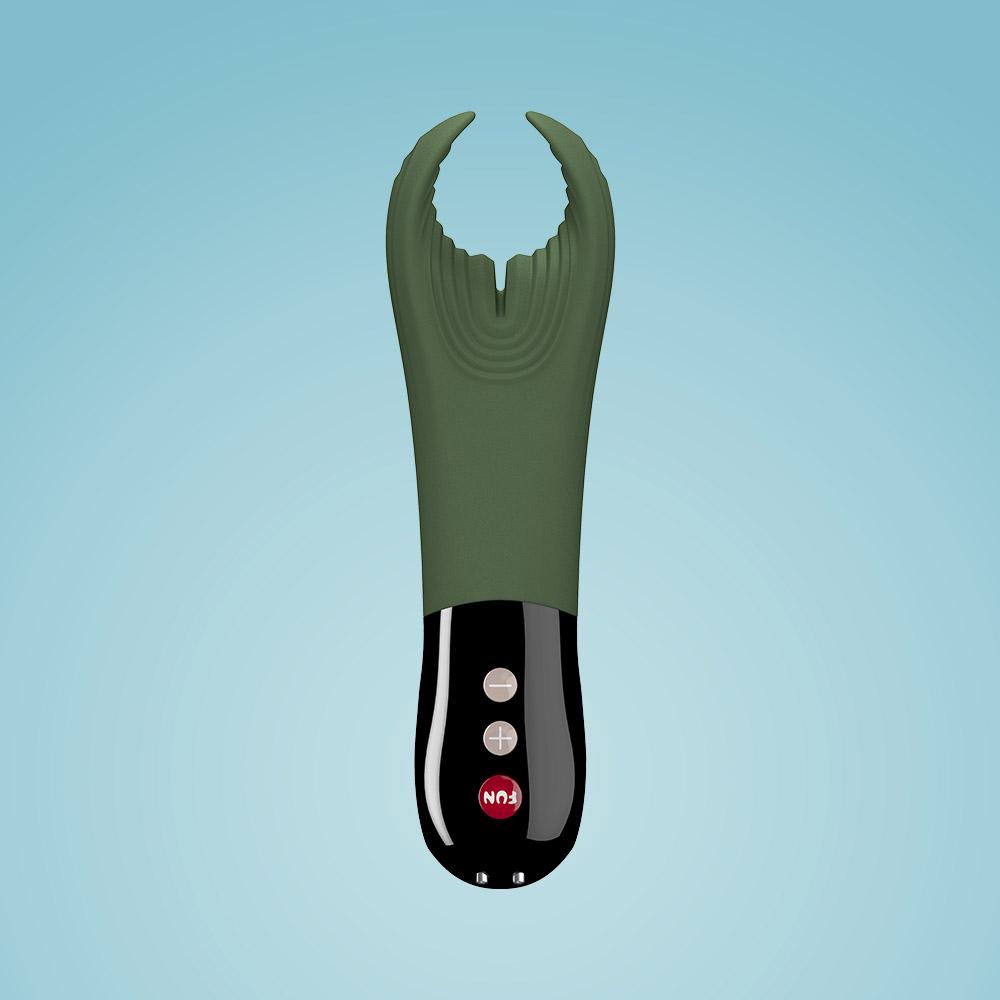 Fun Factory Manta Vibrating Stroker for Men Moss Green