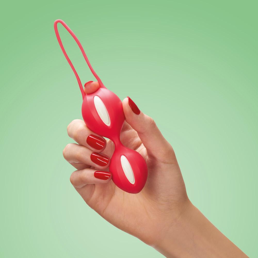 Fun Factory Smartballs Duo Kegel Balls - White/India Red