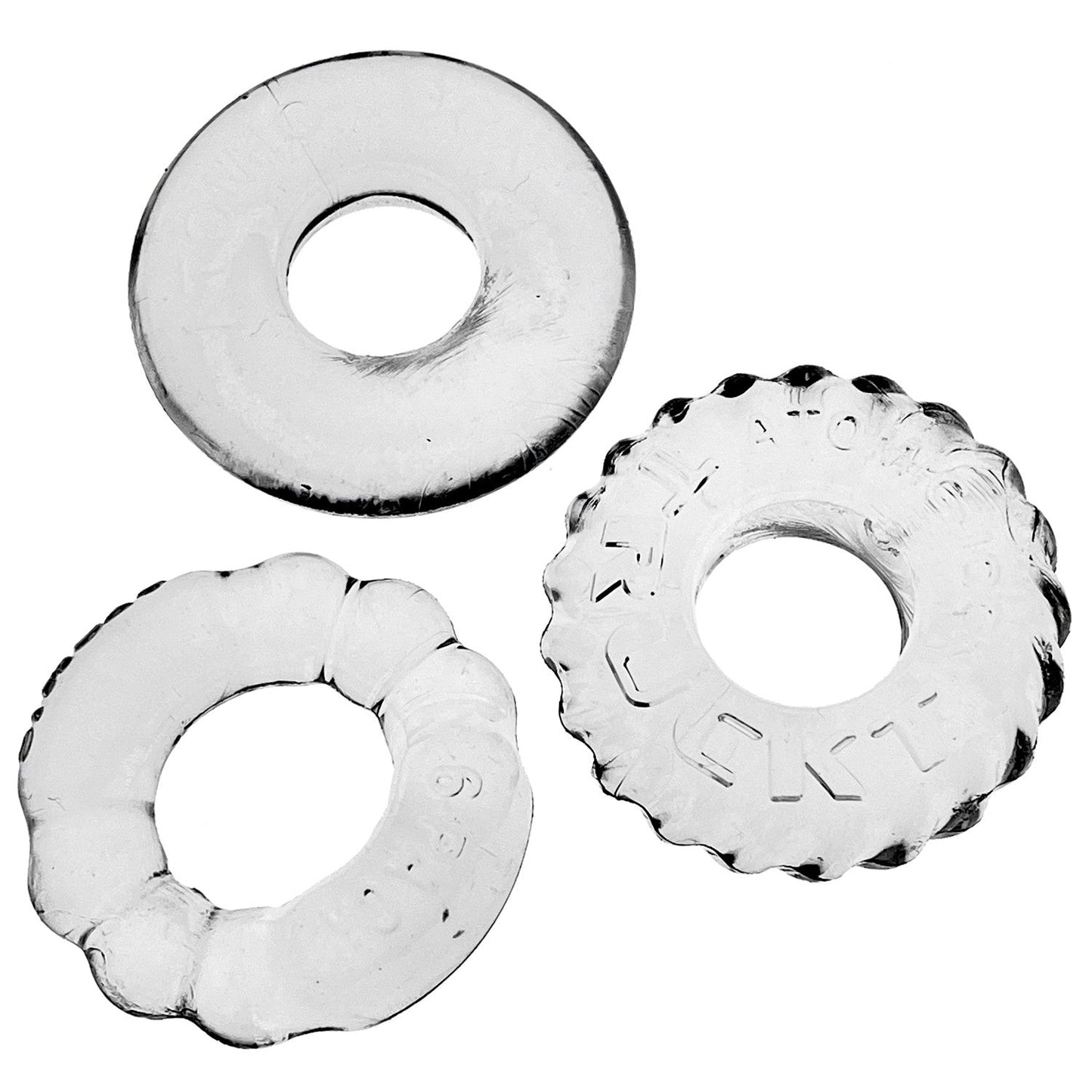 Oxballs Bonemaker Cock Ring 3-Pack Clear