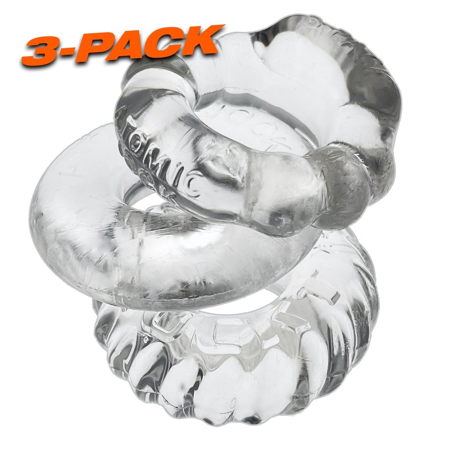 Oxballs Bonemaker Cock Ring 3-Pack Clear