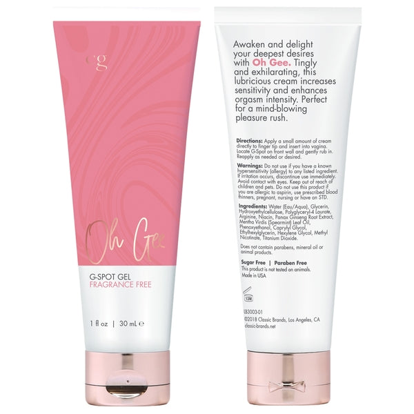 CG - OH GEE G-Spot Gel - Fragrance Free 1oz | 30mL