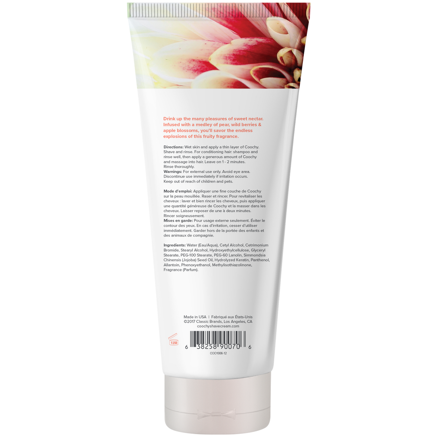 Coochy Cream Sweet Nectar Shave Cream 12.5 oz