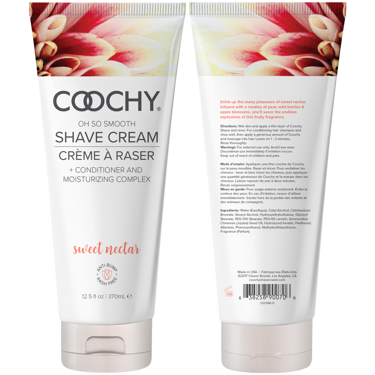 Coochy Cream Sweet Nectar Shave Cream 12.5 oz