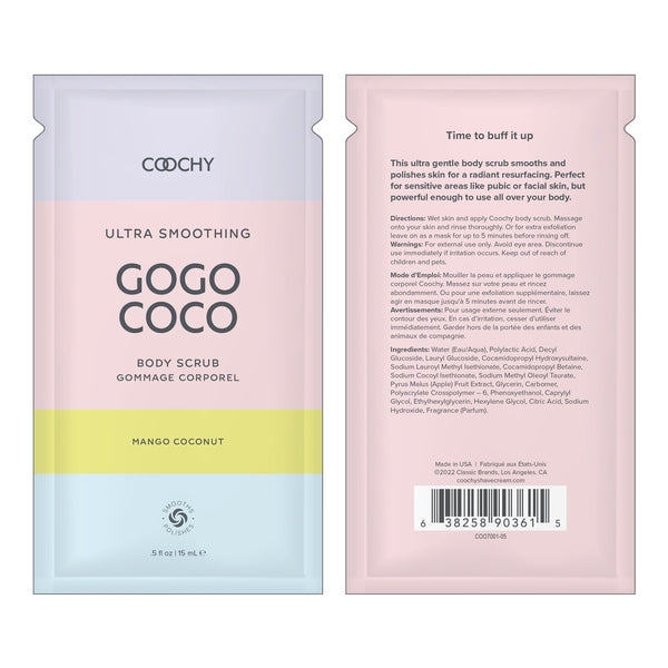 Coochy Ultra Smoothing Body Scrub Mango Coconut .35oz | 10mL