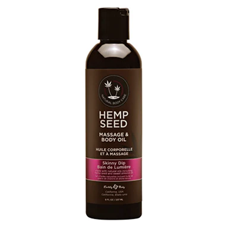 Earthly Body Hemp Seed Massage Oil Skinny Dip 8 oz