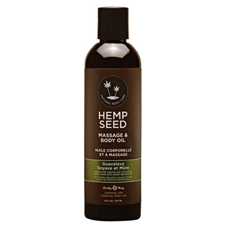 Earthly Body Hemp Seed Massage Oil Guavalava 8 oz