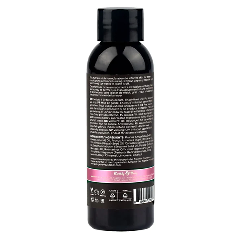 Earthly Body Hemp Seed Massage Oil Zen Berry Rose 2 oz