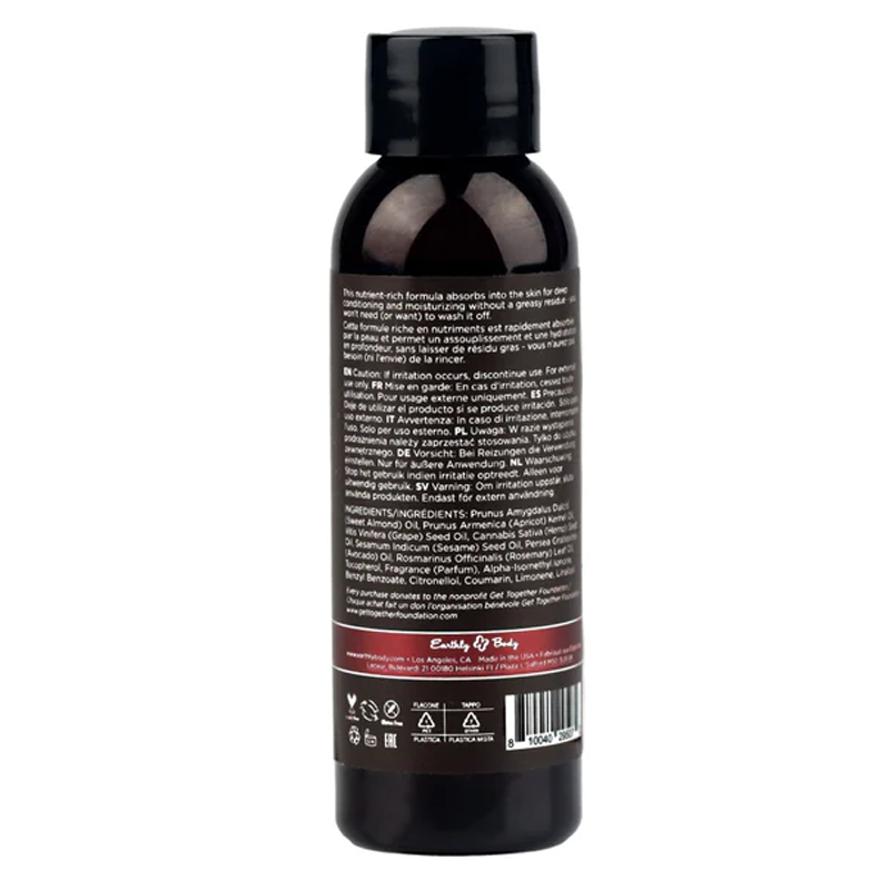 Earthly Body Hemp Seed Massage Oil Kashmir Musk 2 oz