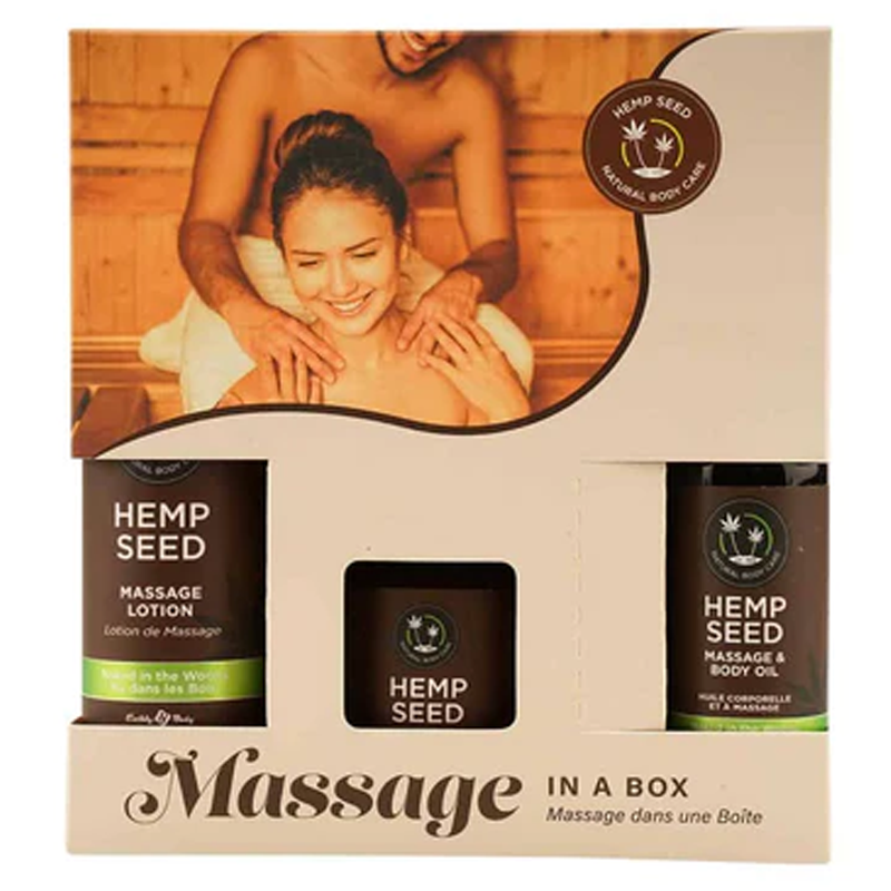 Earthly Body Hemp Seed Massage Gift Box Naked in the Woods