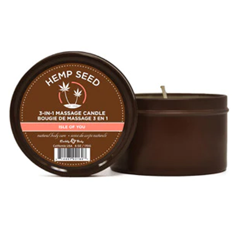 Earthly Body 3-in-1 Massage Candle Isle of You - Hempseed 6 oz / 170 g