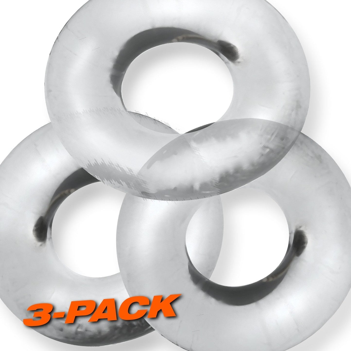 Oxballs Fat Willy 3-Pack Jumbo Cock Ring - CLEAR