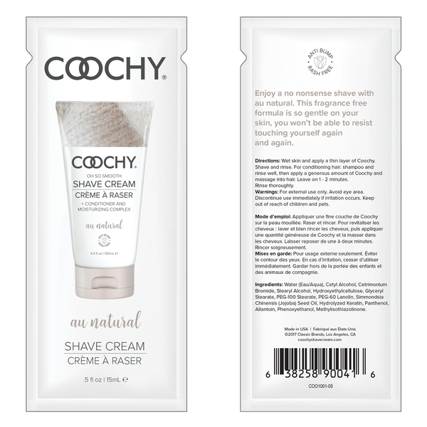 Coochy Shave Cream AU Natural Sachet