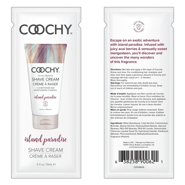 Coochy Cream Island Paradise Shave Cream sachet