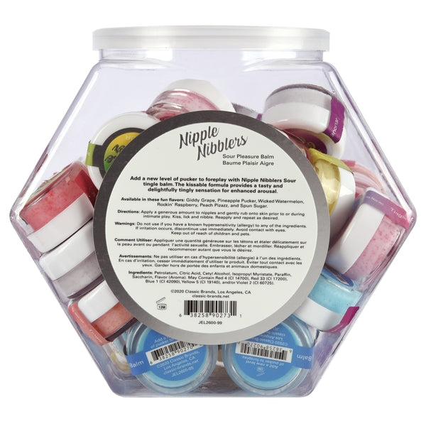 Jelique Nipple Nibblers Sour Pleasure Balm Assorted Bowl of 36