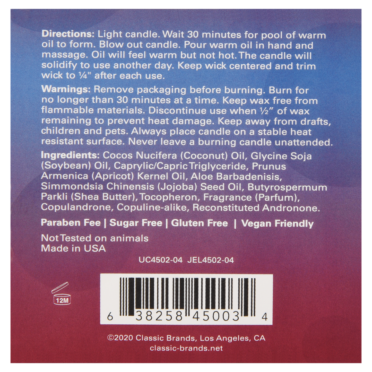 Jelique Get Laid Passion Fruit Massage Candle 4oz | 113g
