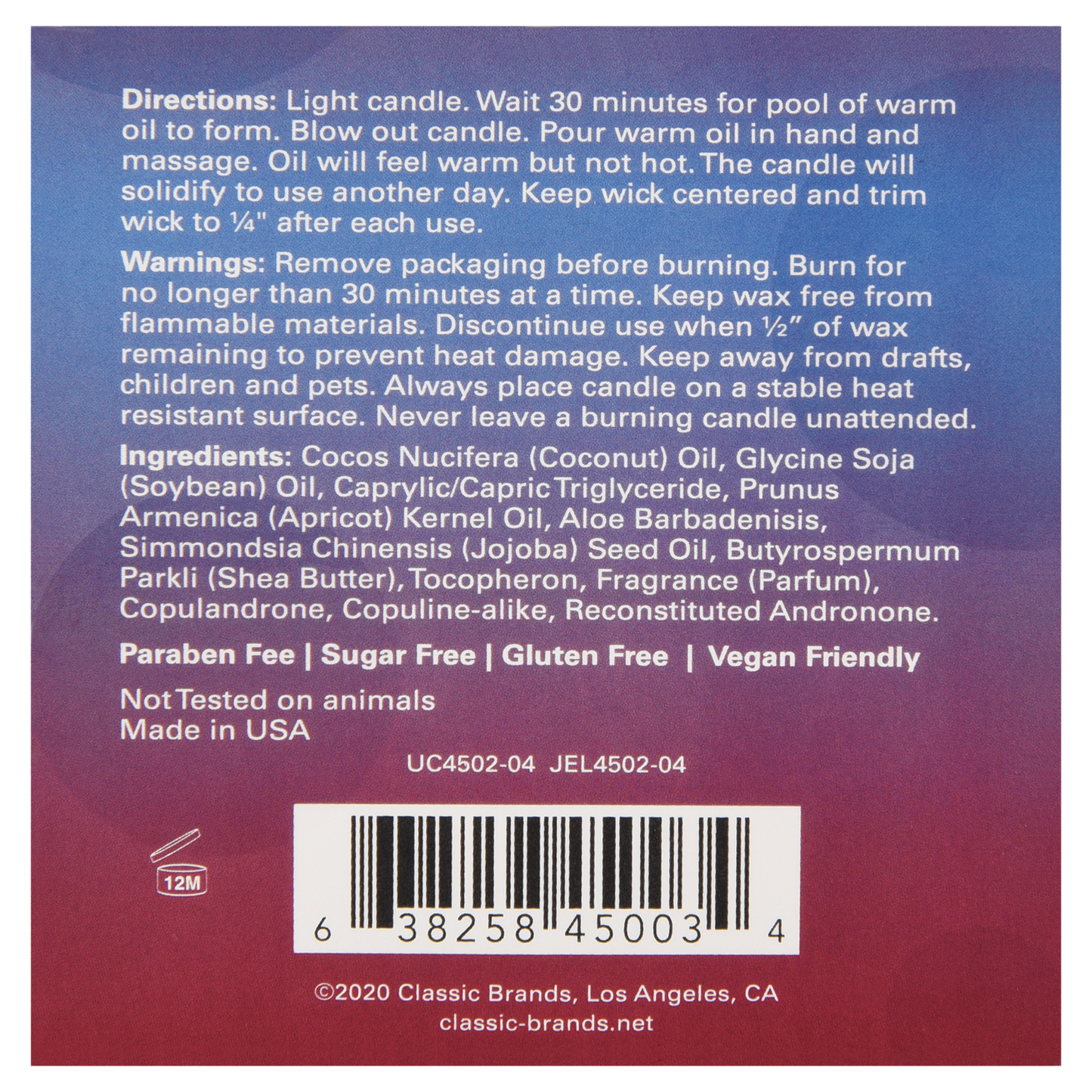 Jelique Sex-A-Licious Ravenous Raspberry Massage Candle