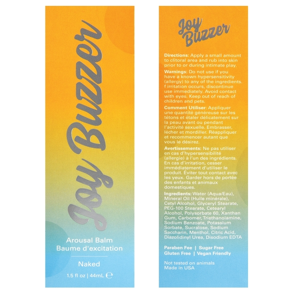 Jelique Joy Buzzer Naked Arousal Balm 1.5oz | 44mL
