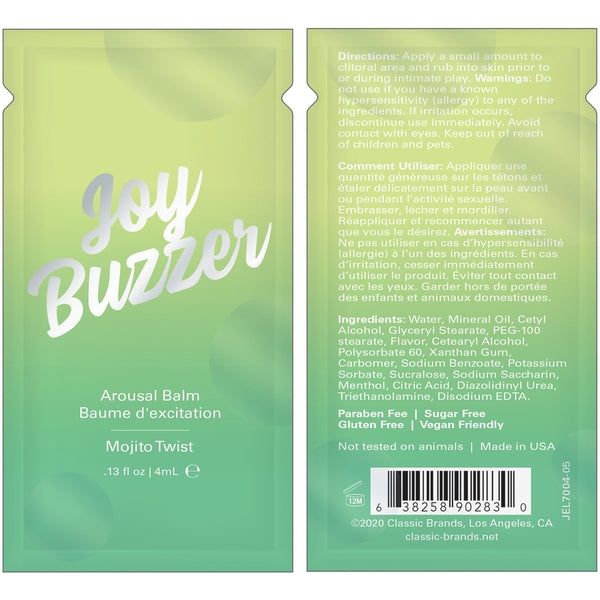 Jelique Joy Buzzer Mojito Twist Arousal Balm - 0.13 floz l 4 mL