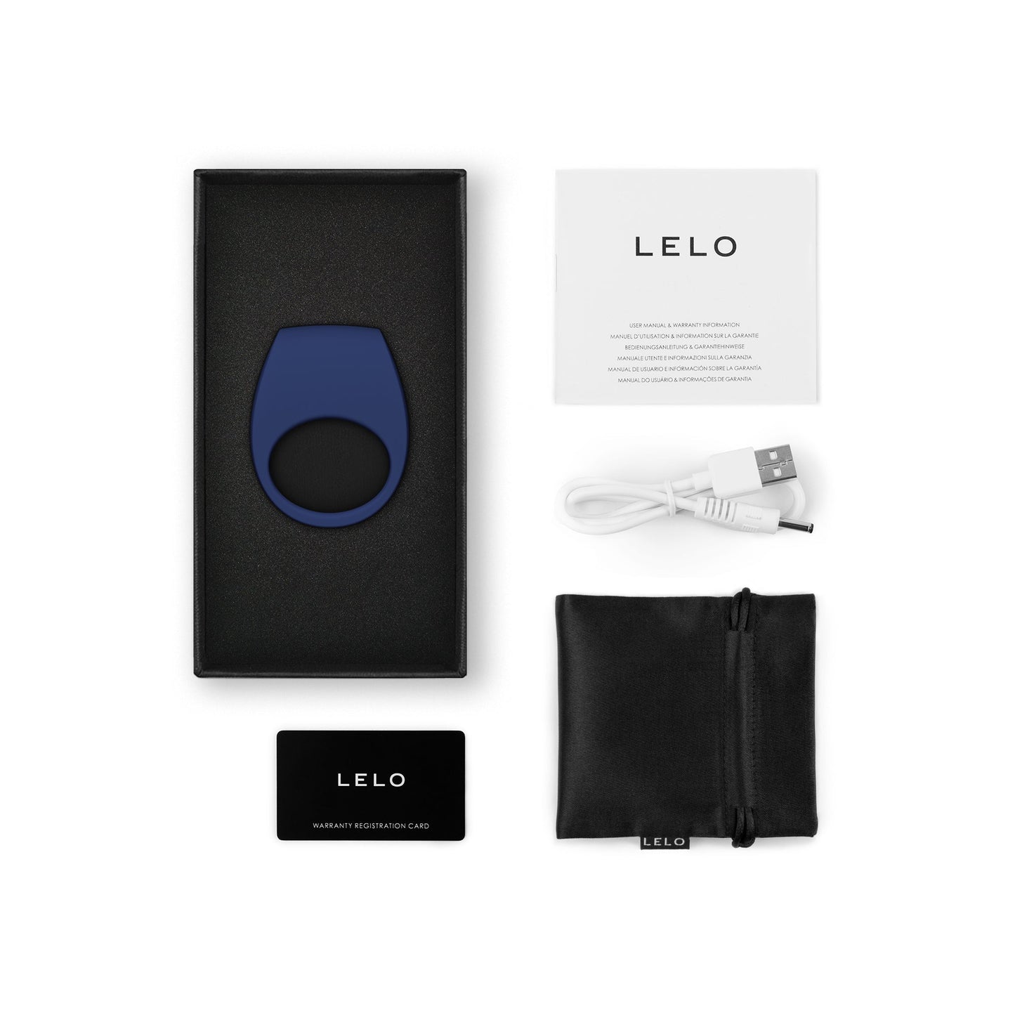 Lelo TOR 3 Vibrating Couples Ring - Base Blue