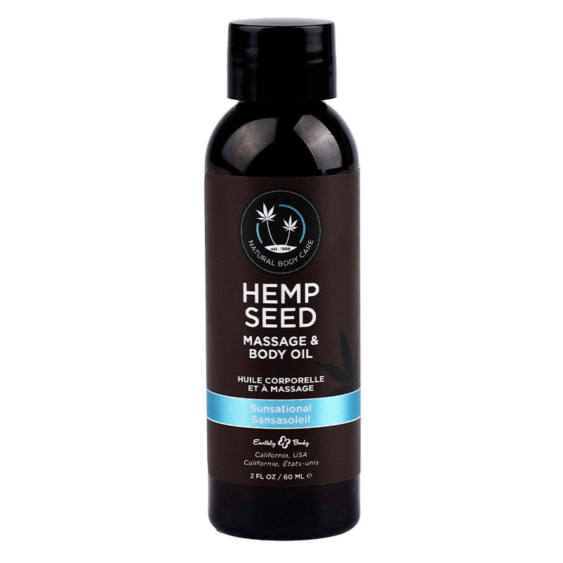 Earthly Body Hemp Seed Massage Oil Sunsational 2 fl oz / 60 ml