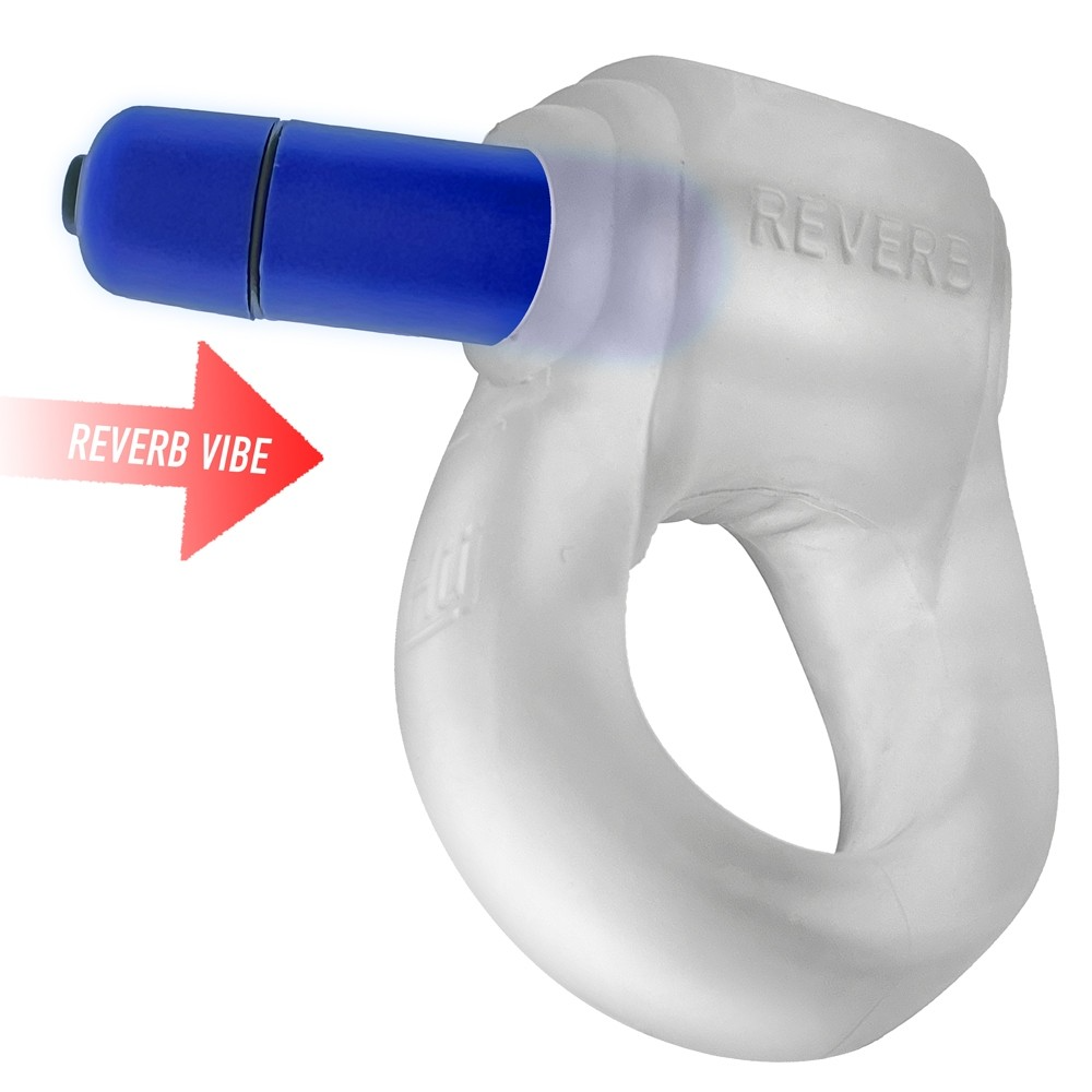 Hunky Junk REVRING, ring with vibe, CLEAR ICE w/ Blue Vibe