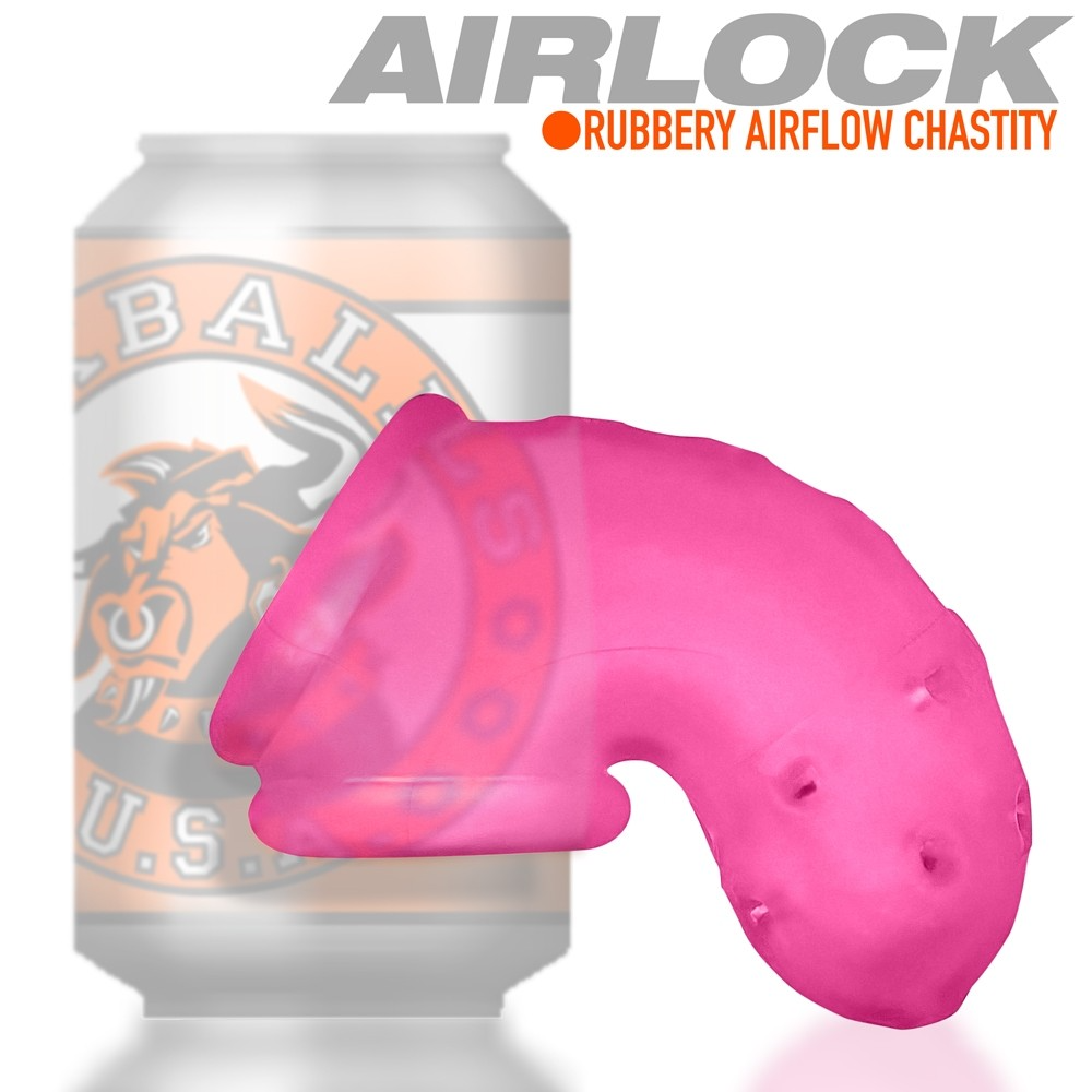 Oxballs Airlock Chastity Cage - Pink Ice