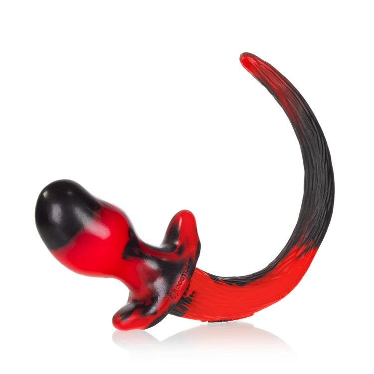 Oxballs Puppy Tail Beagle Butt Plug - Medium/Red Swirl