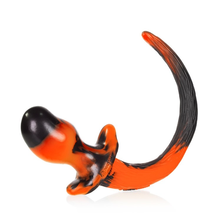 Oxballs Puppy Tail Bulldog Butt Plug - Orange Swirl