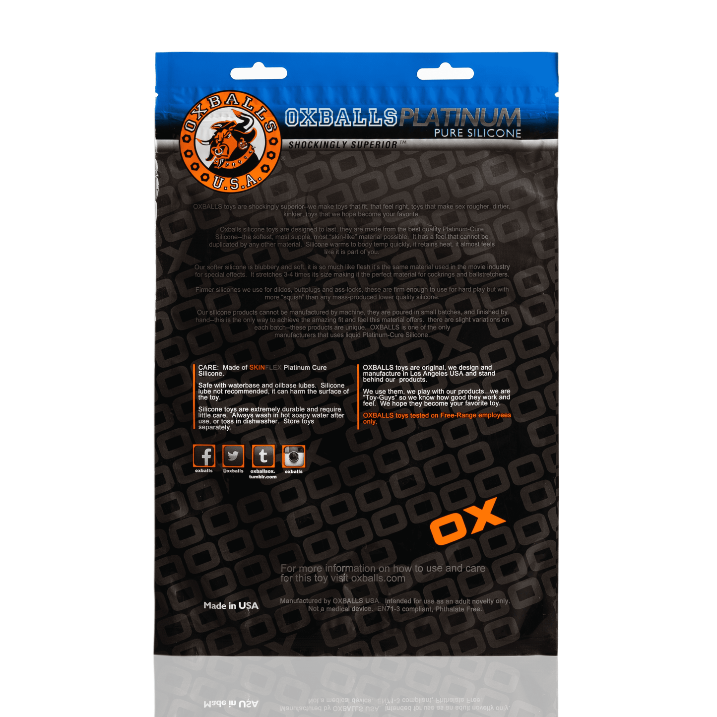 Oxballs Pighole Morph Silicone Plug BLUEBALLS METALLIC