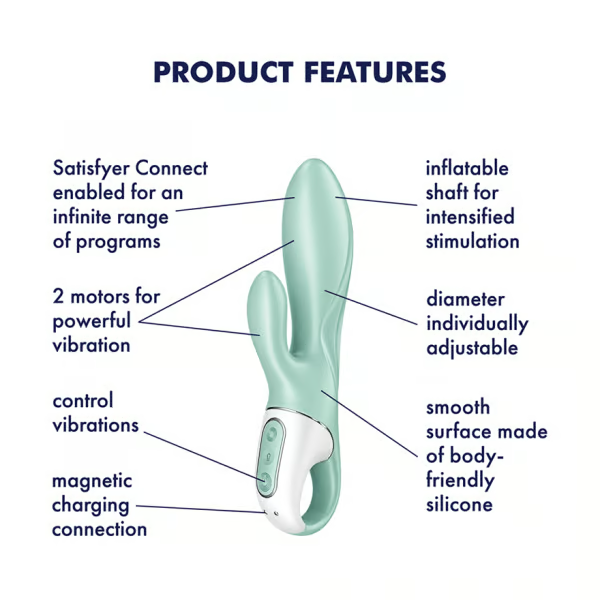 Satisfyer Air Pump Bunny 5+ Inflatable Rabbit Vibe Mint