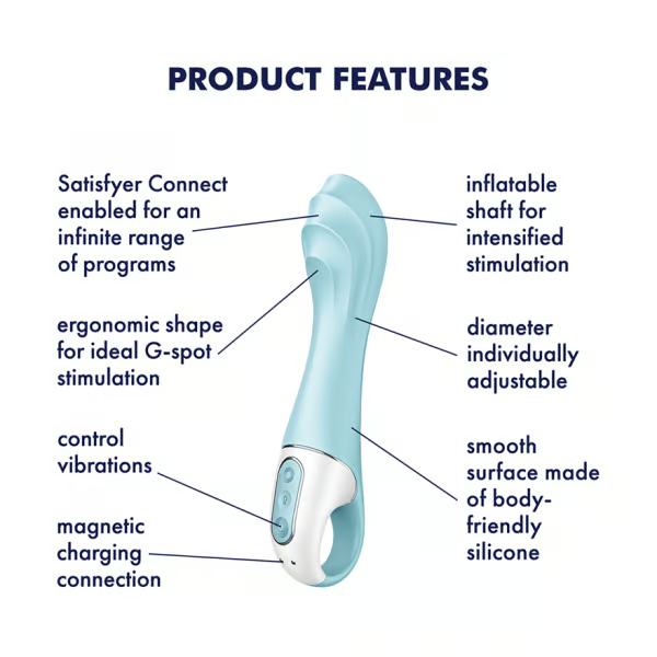 Satisfyer Air Pump Vibrator 5+ Blue
