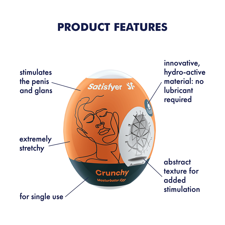 Satisfyer Masturbator Egg (Crunchy) Orange - Single