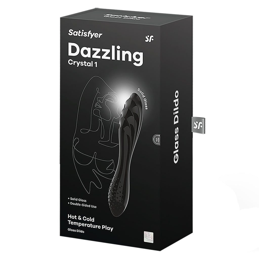 Satisfyer Dazzling Crystal 1 Glass Dildo - Black
