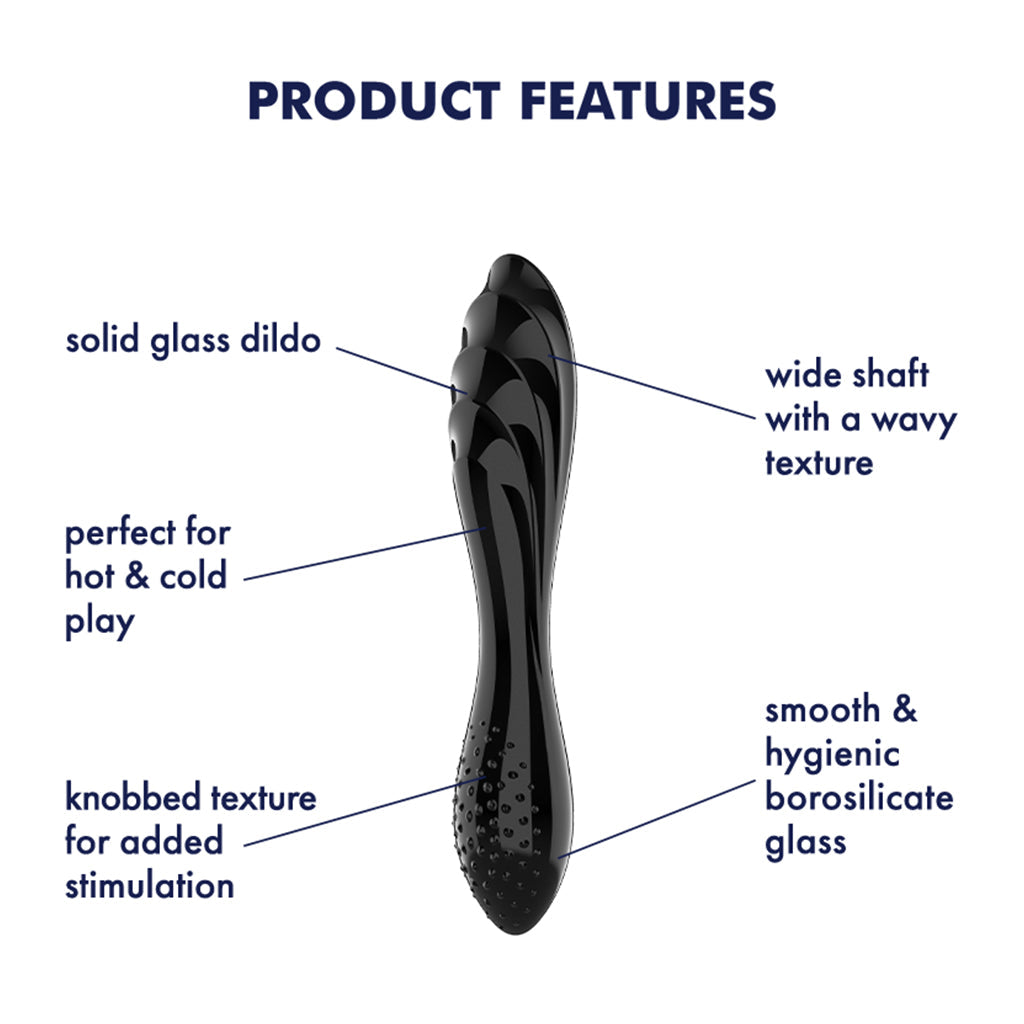 Satisfyer Dazzling Crystal 1 Glass Dildo - Black