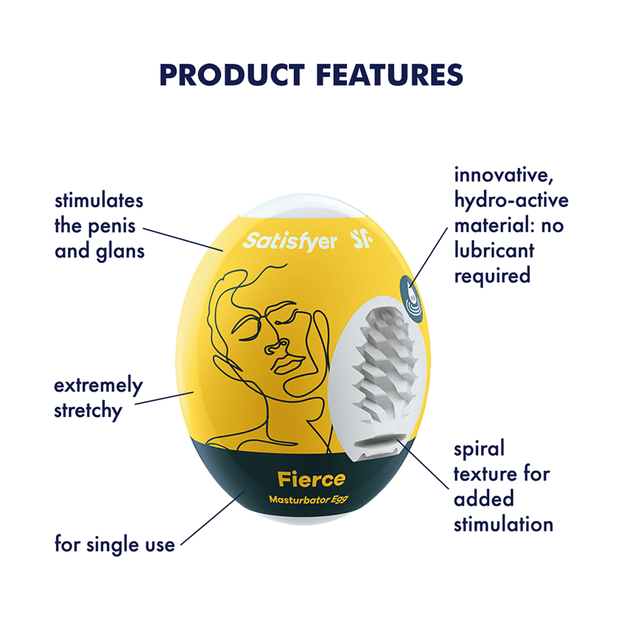 Satisfyer Masturbator Egg (Fierce) Yellow - Single