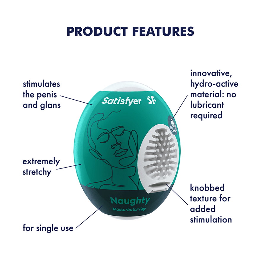 Satisfyer Masturbator Egg (Naughty) Dark Green - Single