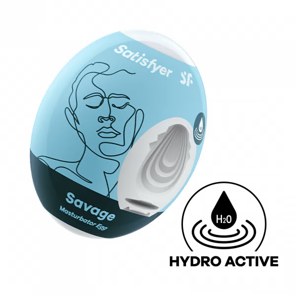 Satisfyer Masturbator Egg (Savage) Light Blue - Single