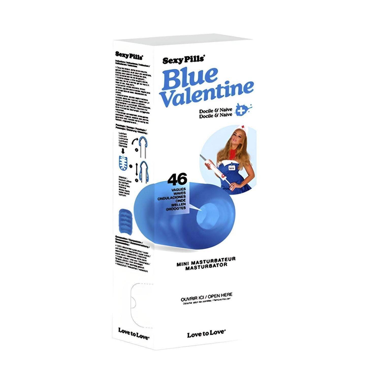 Love To Love Sexy Pills Mini Masturbator Blue Valentine - 6 pack