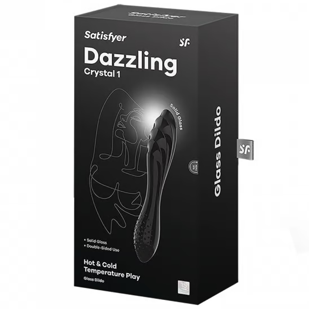 Satisfyer Dazzling Crystal 1 Glass Dildo - Black